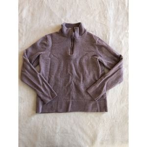 Fairlane Mens Medium 100% Merino Wool 1/4 Zip Sweater Purple Heather Long Sleeve